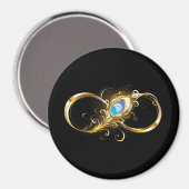 Unendlichkeit mit Golden Peacock Feather Magnet (Vorderseite/Rückseite)