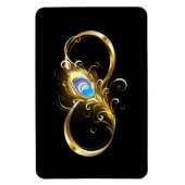 Unendlichkeit mit Golden Peacock Feather Magnet (Vertikal)