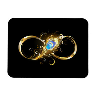 Unendlichkeit mit Golden Peacock Feather Magnet