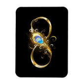 Unendlichkeit mit Golden Peacock Feather Magnet (Vertikal)