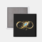 Unendlichkeit mit Golden Peacock Feather Magnet (Vorderseite/Rückseite)