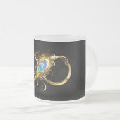 Unendlichkeit mit Golden Peacock Feather Mattglastasse (VorderseiteRechts)