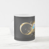 Unendlichkeit mit Golden Peacock Feather Mattglastasse (Vorderseite Links)