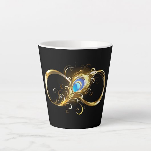 Unendlichkeit mit Golden Peacock Feather Milchtasse (Vorderseite)