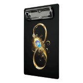 Unendlichkeit mit Golden Peacock Feather Mini Klemmbrett (Gewinkelt2)