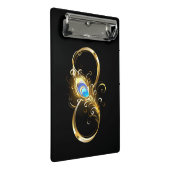 Unendlichkeit mit Golden Peacock Feather Mini Klemmbrett (Schrägansicht)