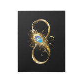 Unendlichkeit mit Golden Peacock Feather Notizblock (Rotiert)