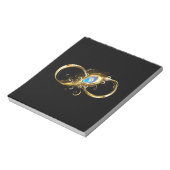 Unendlichkeit mit Golden Peacock Feather Notizblock (Rotiert)