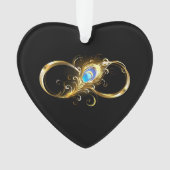 Unendlichkeit mit Golden Peacock Feather Ornament (Vorderseite)