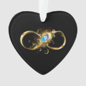 Unendlichkeit mit Golden Peacock Feather Ornament (Rückseite)