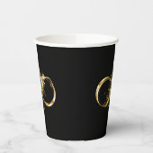Unendlichkeit mit Golden Peacock Feather Pappbecher (Links)