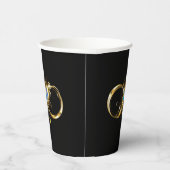 Unendlichkeit mit Golden Peacock Feather Pappbecher (Rechts)