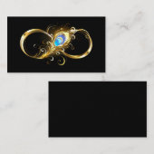 Unendlichkeit mit Golden Peacock Feather Platzkarte (Vorne/Hinten)