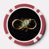 Unendlichkeit mit Golden Peacock Feather Pokerchips (Rückseite)