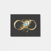 Unendlichkeit mit Golden Peacock Feather Post-it Klebezettel (Vorderseite)