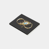 Unendlichkeit mit Golden Peacock Feather Post-it Klebezettel (angewinkelt)