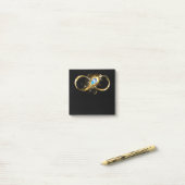 Unendlichkeit mit Golden Peacock Feather Post-it Klebezettel (Auf Schreibtisch)