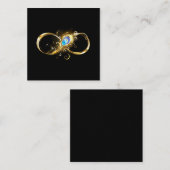 Unendlichkeit mit Golden Peacock Feather Quadratische Visitenkarte (Vorne/Hinten)