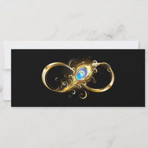 Unendlichkeit mit Golden Peacock Feather Save The Date
