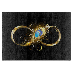 Unendlichkeit mit Golden Peacock Feather Schneidebrett