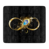 Unendlichkeit mit Golden Peacock Feather Schneidebrett (Vorderseite)