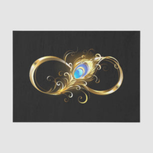 Unendlichkeit mit Golden Peacock Feather Seidenpapier