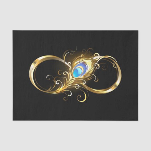 Unendlichkeit mit Golden Peacock Feather Seidenpapier (Vorderseite)