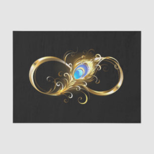 Unendlichkeit mit Golden Peacock Feather Seidenpapier