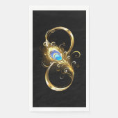 Unendlichkeit mit Golden Peacock Feather Serviette (Vorderseite)