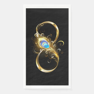 Unendlichkeit mit Golden Peacock Feather Serviette