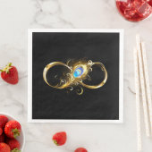 Unendlichkeit mit Golden Peacock Feather Serviette (Beispiel)