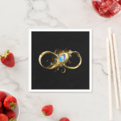 Unendlichkeit mit Golden Peacock Feather Serviette (Beispiel)