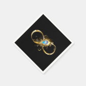 Unendlichkeit mit Golden Peacock Feather Serviette (Ecke)