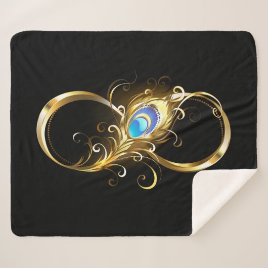 Unendlichkeit mit Golden Peacock Feather Sherpadecke (Vorderseite (Horizontal))