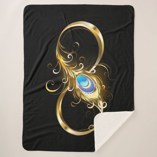 Unendlichkeit mit Golden Peacock Feather Sherpadecke (Vorderseite)