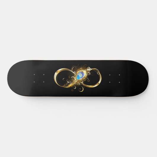 Unendlichkeit mit Golden Peacock Feather Skateboard (Horizontal)
