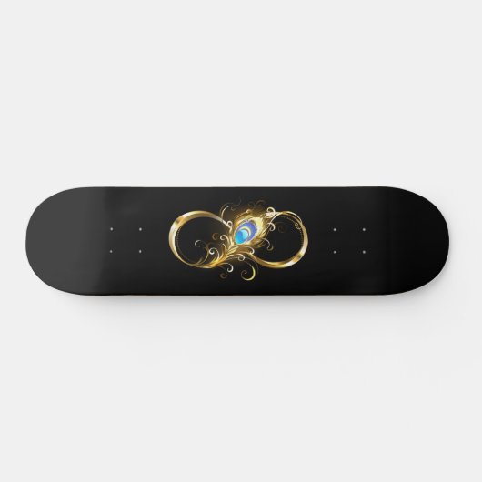 Unendlichkeit mit Golden Peacock Feather Skateboard (Horizontal)