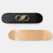 Unendlichkeit mit Golden Peacock Feather Skateboard (Horizontal)