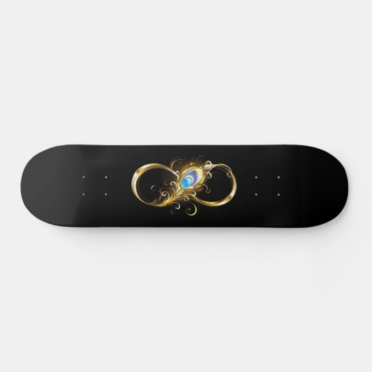 Unendlichkeit mit Golden Peacock Feather Skateboard (Horizontal)