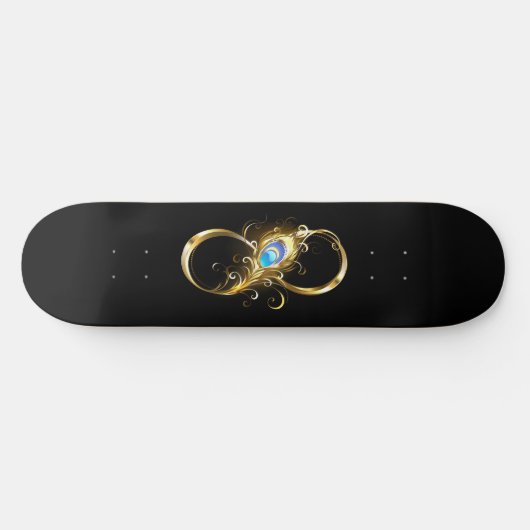 Unendlichkeit mit Golden Peacock Feather Skateboard (Horizontal)
