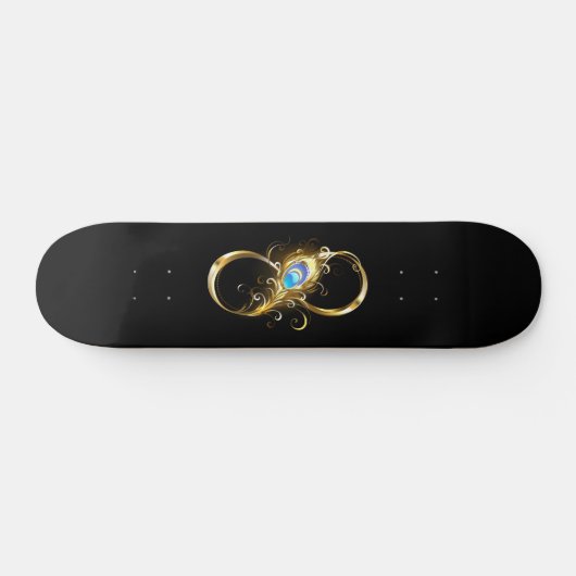 Unendlichkeit mit Golden Peacock Feather Skateboard (Horizontal)