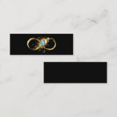Unendlichkeit mit Golden Peacock Feather Telefonnummerkarte (Vorne/Hinten)