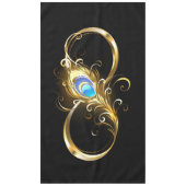 Unendlichkeit mit Golden Peacock Feather Tischdecke (Vorderseite)