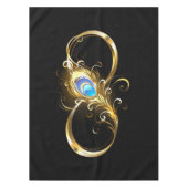 Unendlichkeit mit Golden Peacock Feather Tischdecke (Vorderseite)