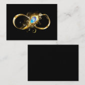 Unendlichkeit mit Golden Peacock Feather Visitenkarte (Vorne/Hinten)