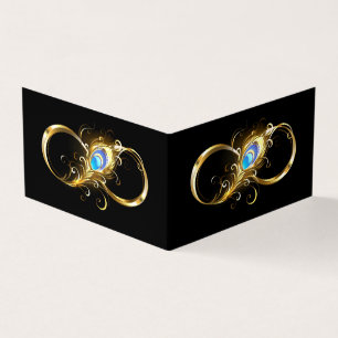 Unendlichkeit mit Golden Peacock Feather Visitenkarten