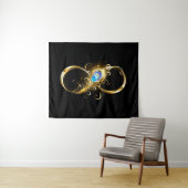 Unendlichkeit mit Golden Peacock Feather Wandteppich (Beispiel (Horizontal))