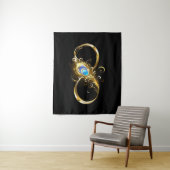 Unendlichkeit mit Golden Peacock Feather Wandteppich (Beispiel)