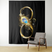 Unendlichkeit mit Golden Peacock Feather Wandteppich (Beispiel)