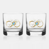 Unendlichkeit mit Golden Peacock Feather Whiskyglas (Rückseite)